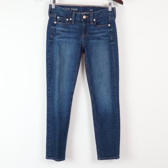 J Crew Size 24 Matchstick Crop Jeans Skinny Crop JC378 Denim Blue - Picture 1 of 10